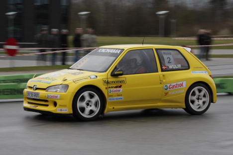 Bjørn Wulff og Bøje Pedersen i Peugeot 106 Maxi.
(Foto: Motorsporten.dk)